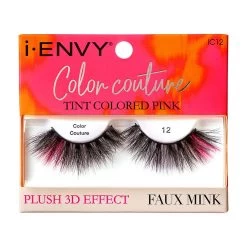 Kiss I-ENVY Color Couture Tint Colored Pink Mink Lashes - IC12