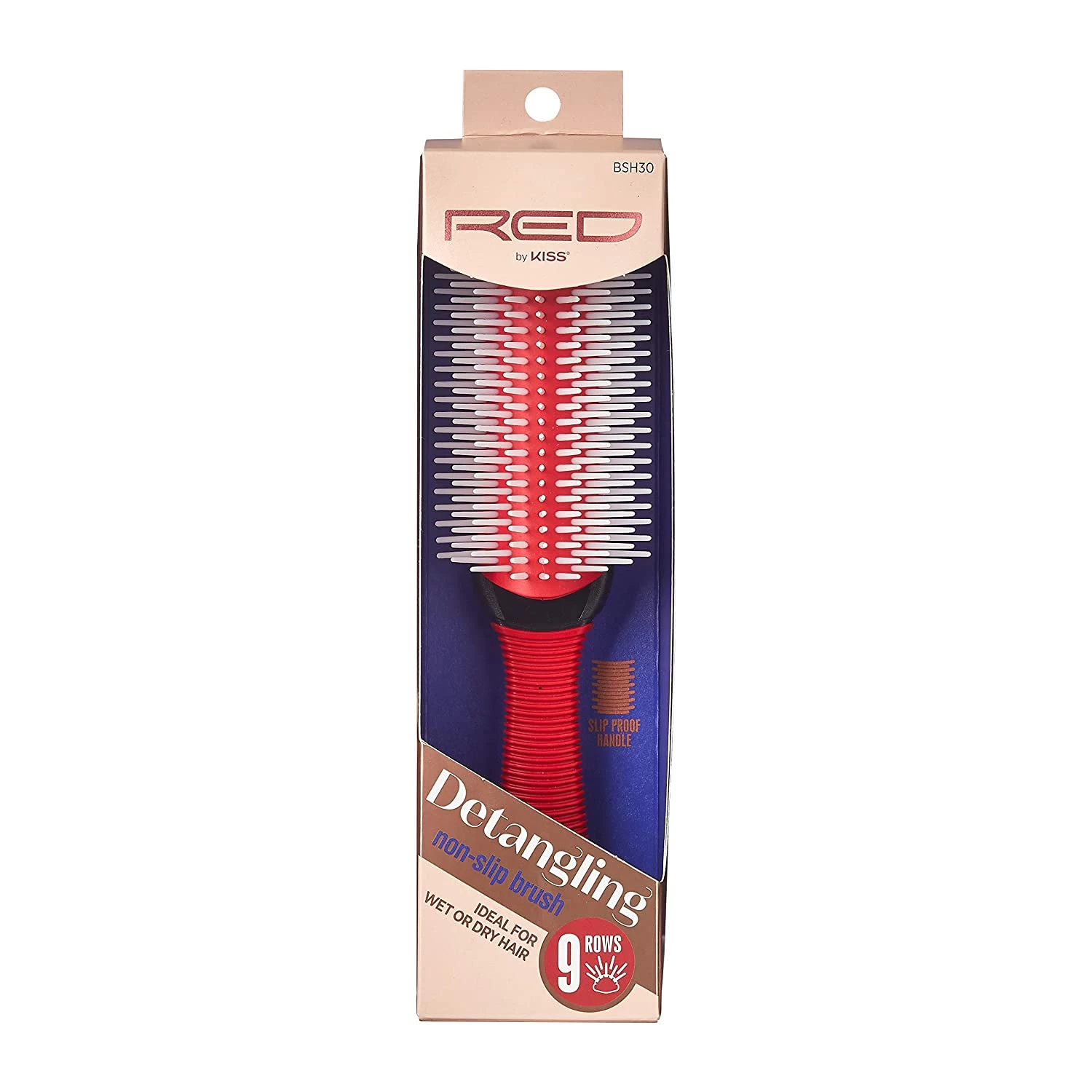 Red By Kiss Professional 9 Row Non-Slip Detangling Brush #HH45 2 Red By Kiss Professional 9 Row Non-Slip Detangling Brush #HH45 - Image 2