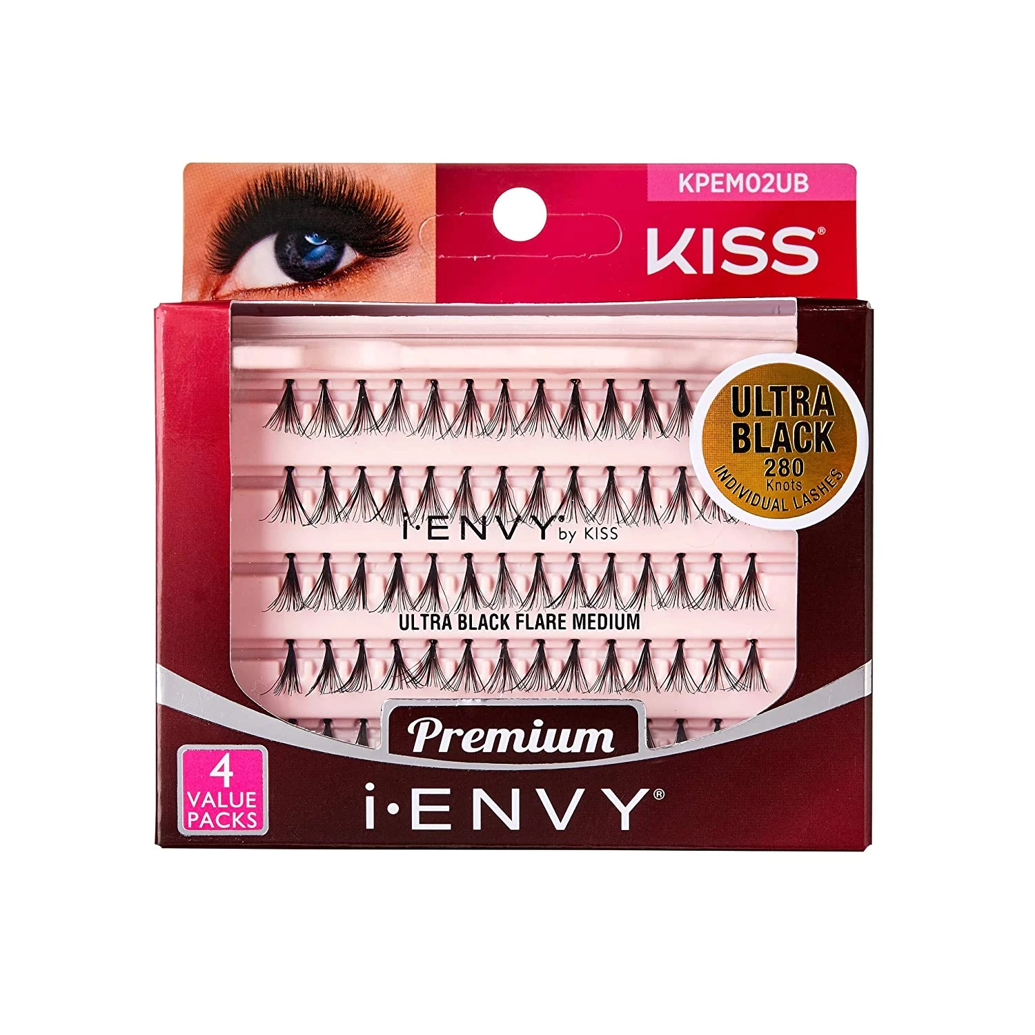 Kiss I-ENVY Lashes Ultra Black Flare Medium Multi-Pack KPEM02UB 2 Kiss I-ENVY Lashes Ultra Black Flare Medium Multi-Pack KPEM02UB - Image 2