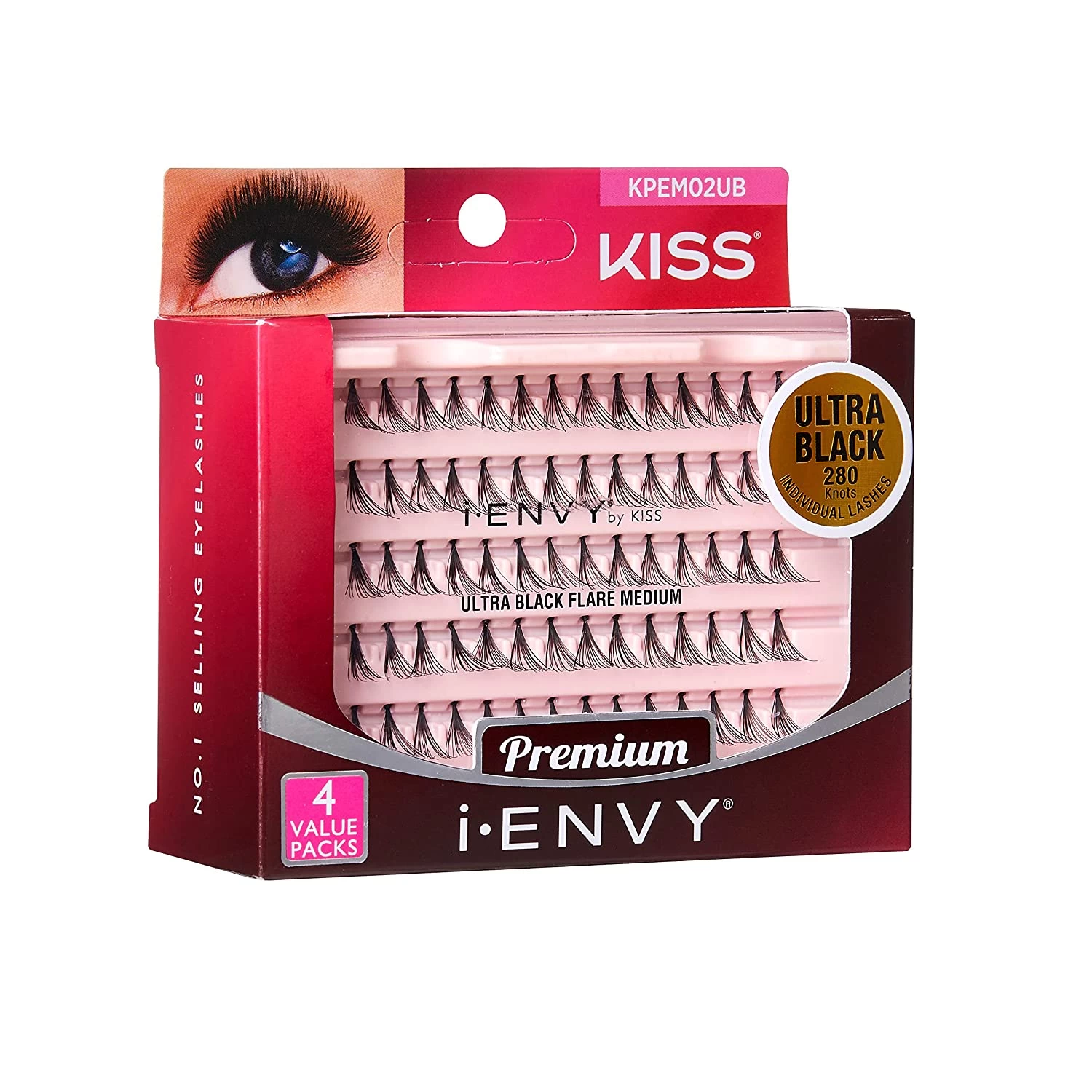 Kiss I-ENVY Lashes Ultra Black Flare Medium Multi-Pack KPEM02UB 3 Kiss I-ENVY Lashes Ultra Black Flare Medium Multi-Pack KPEM02UB - Image 3