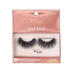 V-Luxe I-envy By Kiss High Volume 25mm Real Mink Eyelashes - VLEC08 Champagne Pink