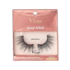V-Luxe I-envy By Kiss High Volume 25mm Real Mink Eyelashes - VLEC10 Gold Petal