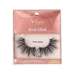 V-Luxe I-envy By Kiss High Volume 25mm Real Mink Eyelashes - VLEC12 Touch Of Gold