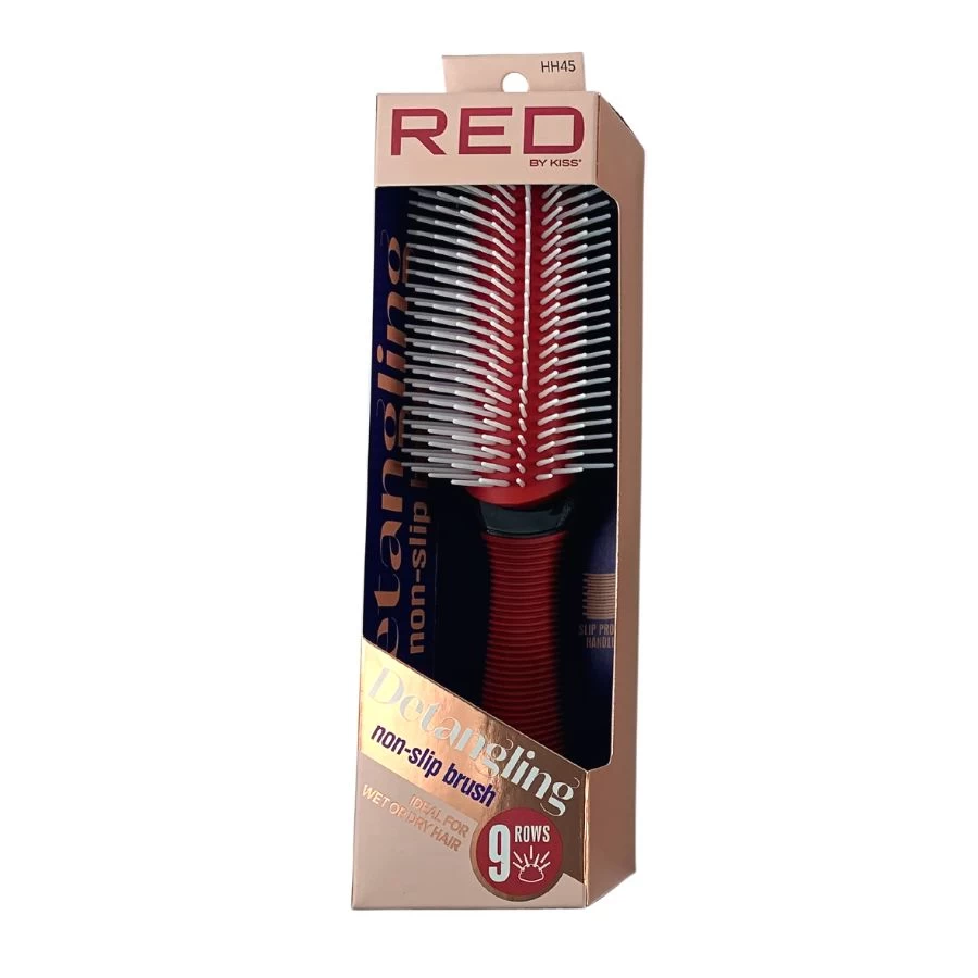 Red By Kiss Professional 9 Row Non-Slip Detangling Brush #HH45 1 Red By Kiss Professional 9 Row Non-Slip Detangling Brush #HH45