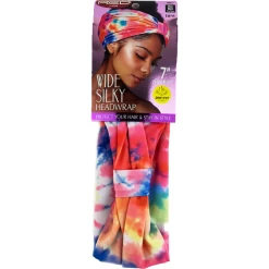 Red By Kiss Wide Silky Headwrap - HB07 Tie Dye