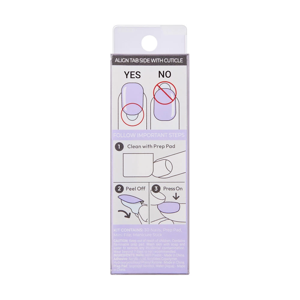 Kiss ImPRESS Color Peel & Press-On Nails - Lavender Jello 3 Kiss ImPRESS Color Peel & Press-On Nails - Lavender Jello - Image 3