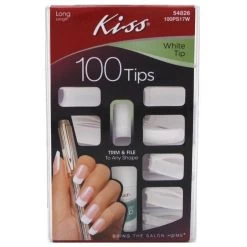 Kiss Plain Nail Kit – White Tip 100PS17W