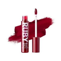 Ruby Kisses Velvet Matte Lip Cream -Kiss swatch vlc03scarletrouge