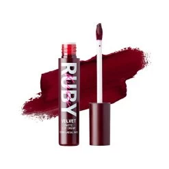 Ruby Kisses Velvet Matte Lip Cream -Kiss swatch vlc04unveil