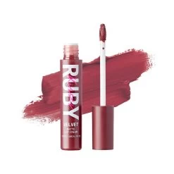 Ruby Kisses Velvet Matte Lip Cream -Kiss swatch vlc07cinderrose