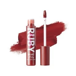 Ruby Kisses Velvet Matte Lip Cream -Kiss swatch vlc08rosewood