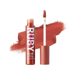 Ruby Kisses Velvet Matte Lip Cream -Kiss swatch vlc10creamblush
